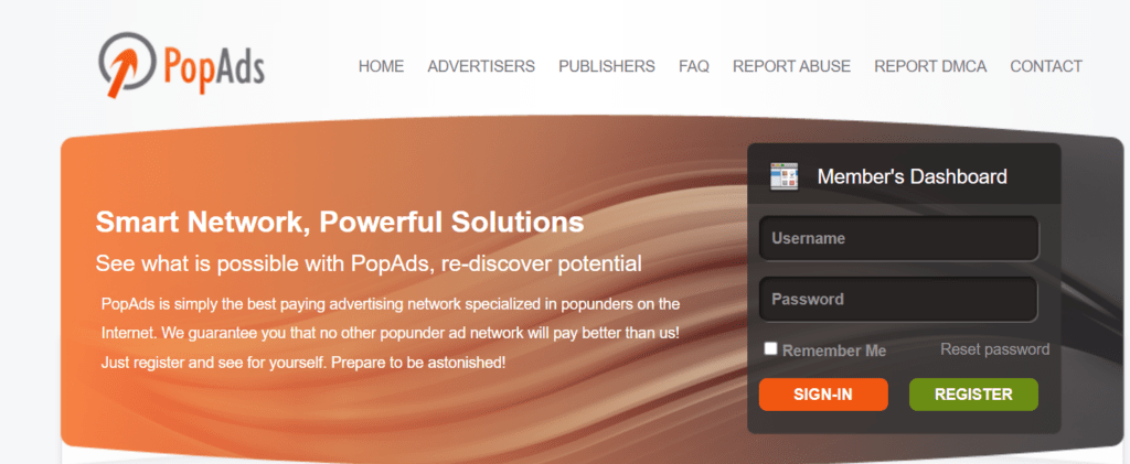 popads pop up ad network