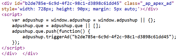 adpushup ad tag