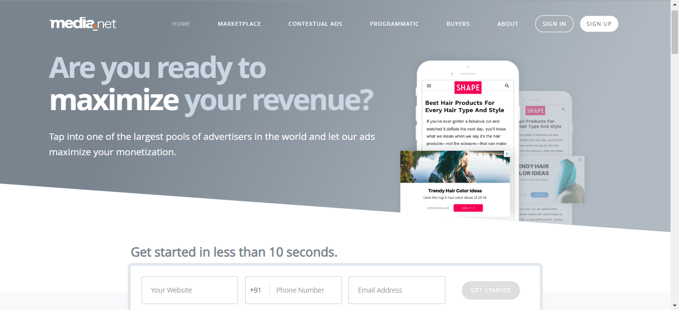 Mobile ad network by Media.net